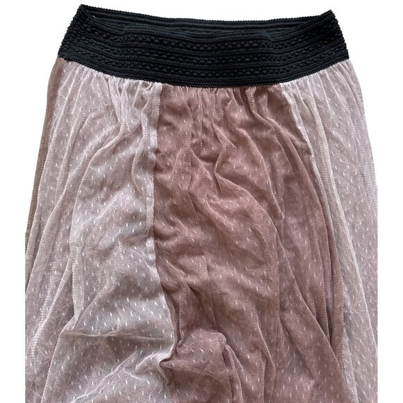 Free People Sheer Layered Tulle Midi Skirt W/ Black Elastic Waistband S - Picture 3 of 10